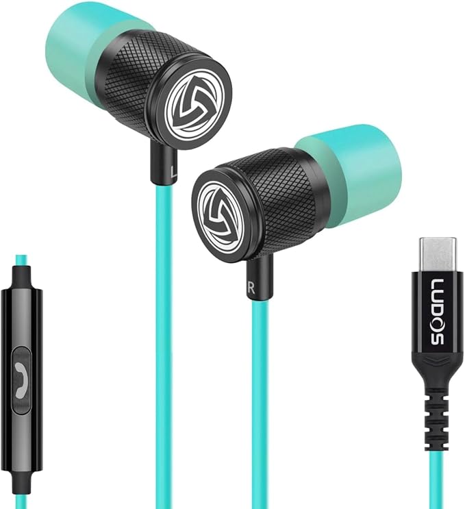 LUDOS Ultra USB C Headphones for iPhone 17 16 15 Pro Max Plus Air iPad Pro, 5 Years Warranty, Magnetic USB-C Earbuds for Samsung Galaxy S24 S23 Ultra S22 S21 FE S20 A55 A54 A53, USB Type C Earphones by Ludos