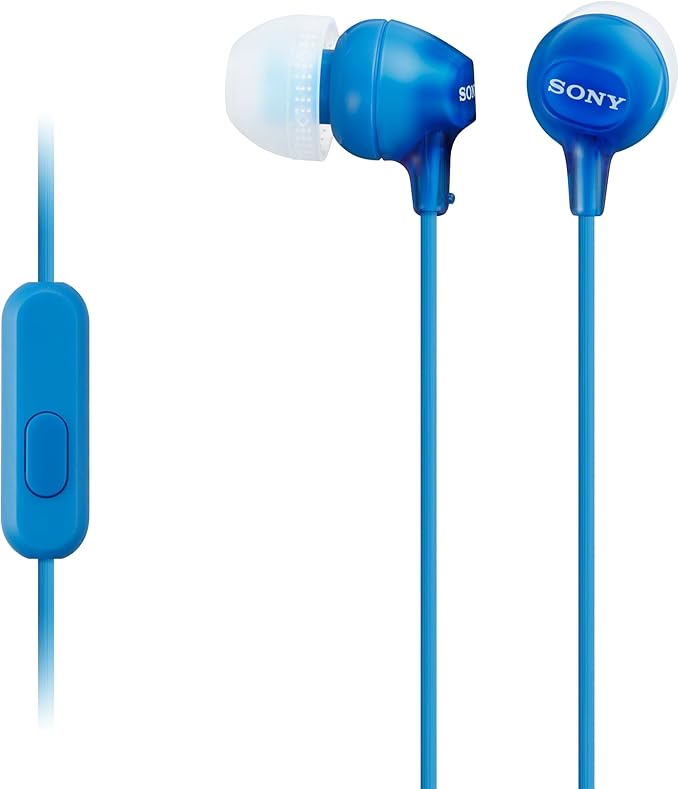 Sony MDREX15AP In-Ear Earbud Headphones with Mic, Blue by Sony