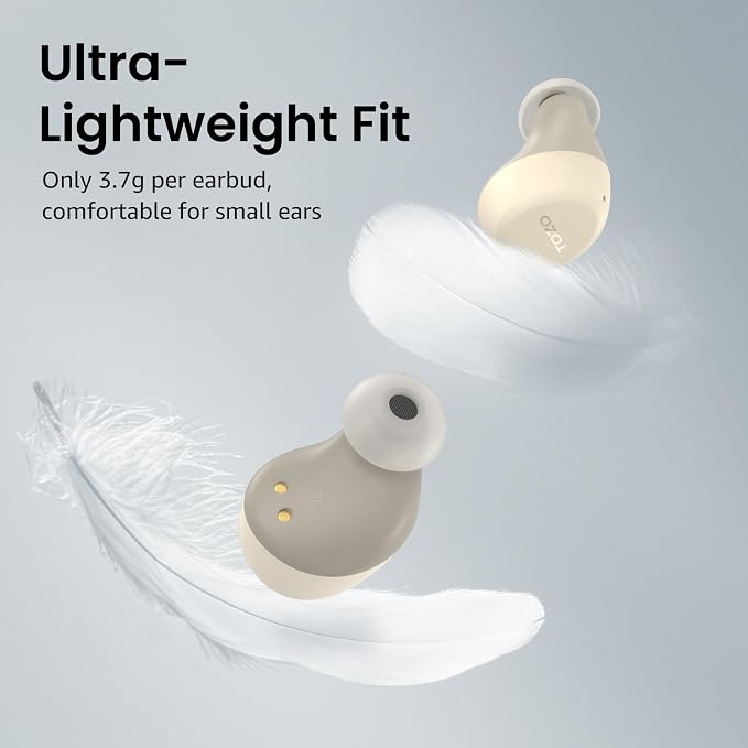 TOZO A1 Wireless Earbuds Bluetooth 5.3 Light Weight in Ear Headphones | IPX5 Waterproof,2 Mics for AI Calls,Immersive Premium Sound Bass Headset with Charging Case,32 EQ via App Light Khaki - Image 8