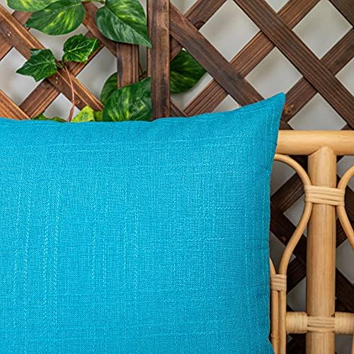 Kevin Textile Outdoor Waterproof 18”x18” Pillow Covers 2 Pack, Peacock Blue - Image 4