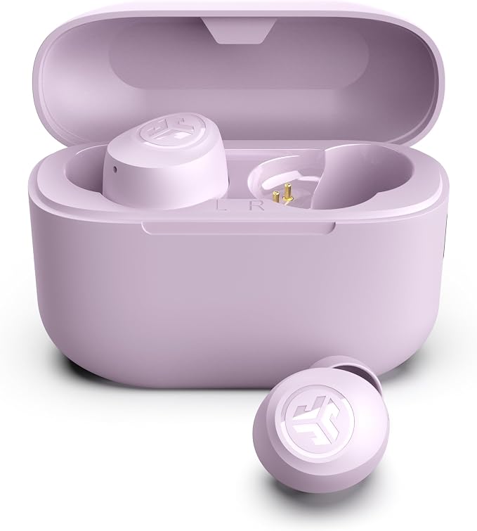 JLab Go Air Pop+ True Wireless Bluetooth Earbuds, in Ear Headphones with Microphone, 35H Playtime, USB-C Charging Case, Dual Connect, EQ3 Sound, Lilac | Bluetooth Earbuds, In Ear Wireless with Microphone, Charging Box, JLab App, Dual Connection, EQ3 Sound by JLab