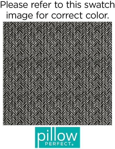 Pillow Perfect 609805 Outdoor/Indoor Herringbone Night Lumbar Pillows, 11.5" x 18.5", Black, 2 Pack - Image 6