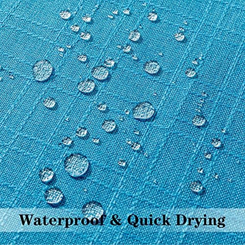 Kevin Textile Outdoor Waterproof 16”x16” Pillow Covers 2 Pack, Peacock Blue - Image 2