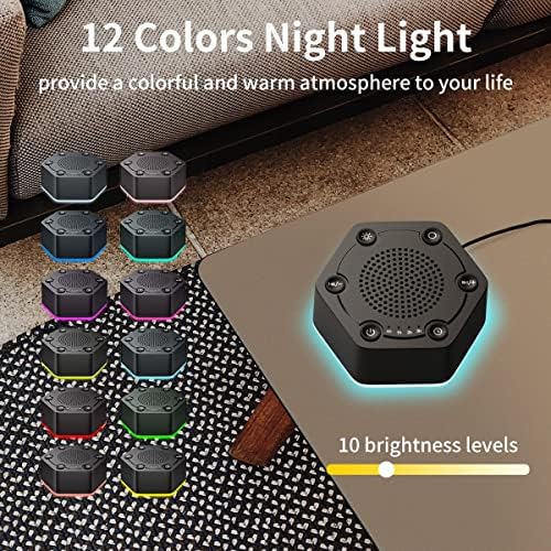 High Fidelity White Noise Sound Machines with 30 Unique Non-Looping Soothing Sounds 12 Colors Night Light 4 Timers 10-Level Brightness 32-Level Volume and Memory Function - Image 3