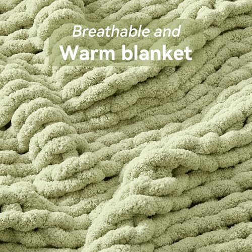 Negwoo Chunky Knit Throw Blanket, Knitted Throw Chenille Yarn, 80"*90" - Image 3