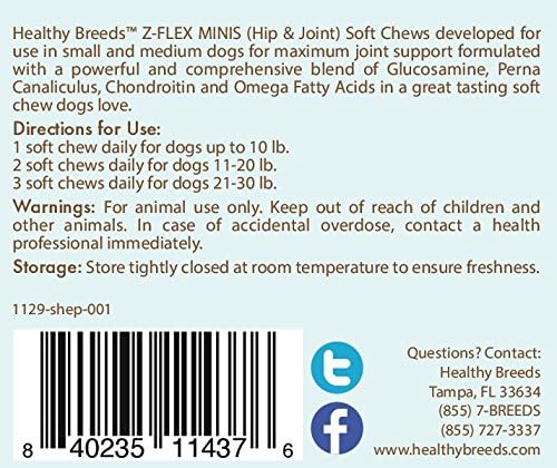 Healthy Breeds Shetland Sheepdog Z-Flex Minis Hip and Joint Support Soft Chews 60 Count - Image 3