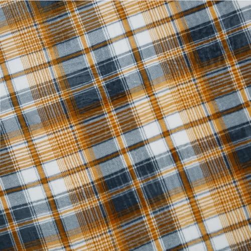 PU MEI Sherpa Blanket Queen Plaid Thick Bed Blanket, 80”*90” Super Soft Flannel Fuzzy Fleece Reversible Velvet Plush Warm Blanket for Couch (Blue Yellow Check) - Image 3