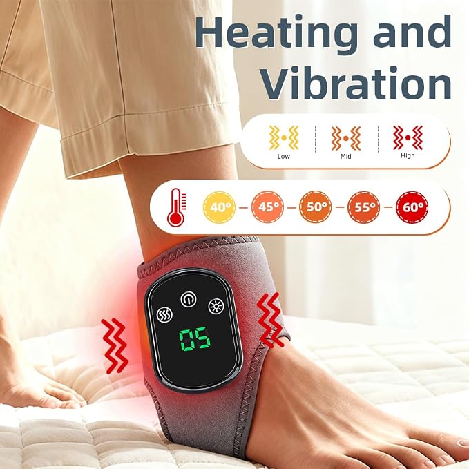 IFTHFOUR 2Pcs Foot and Ankle Massager with Heat, Portable Heated Wrap, 3 Vibration Modes and 5 Heat Settings, USB Charging, Ideal for Home and Travel - Image 2