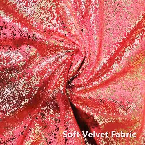 Deeprove 12 x 20 Throw Pillow Cover Both Sides Metallic Sparkle Gold Foil Print, Decor Soft Velvet Hidden Zipper Closure Accent Pillow Cushion Case for Sofa, Lumbar, Rectangle 1 Pack, Christmas Red - Image 3