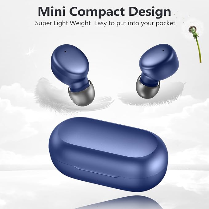 MOZOTER Mini Wireless Earbuds Bluetooth 5.3 in Ear Headphones Headsets | Light Weight,60Hrs Playtime Ear Buds with Charging Case,Smart Touch Control,Premium Sound with Deep Bass for Sport-Blue - Image 6