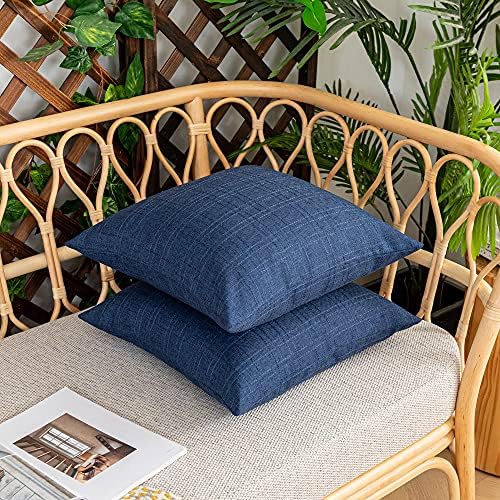 Kevin Textile Outdoor Waterproof 24”x24” Pillow Covers 2 Pack, Blue - Image 5