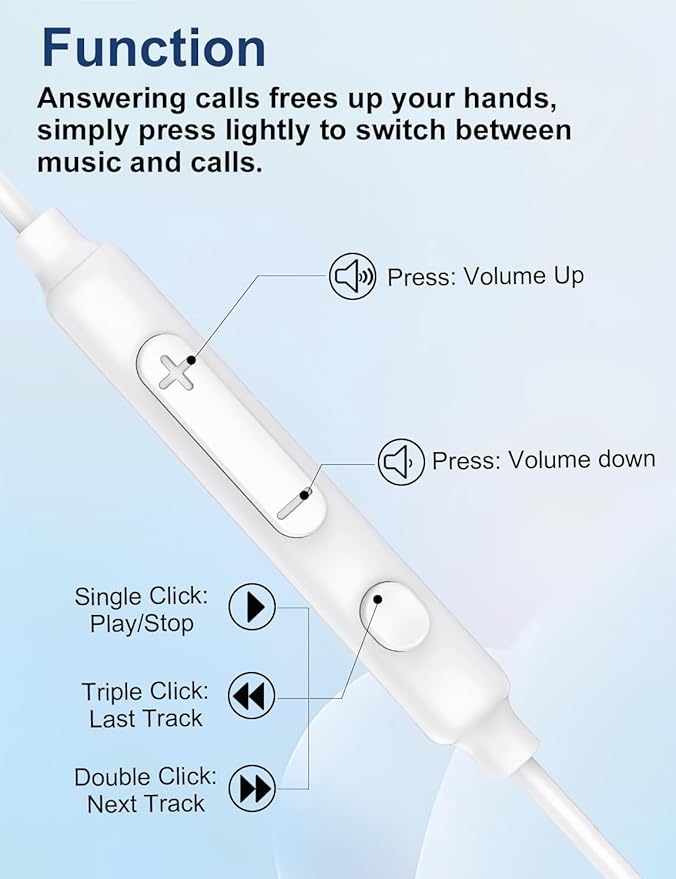 MAS CARNEY Wired Earbuds in-Ear Headphones with Mic for iPhone, School, MP3 | AUX Earbuds Wired Ear Buds for Student, Laptop, Computer, Airplane Travel, iPod, Kids, Smartphone, Samsung – 3.5mm Audio Jack - Image 3