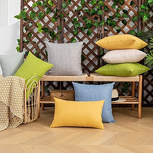 Kevin Textile Outdoor Waterproof 16”x16” Pillow Covers 2 Pack, Yellow - Image 7