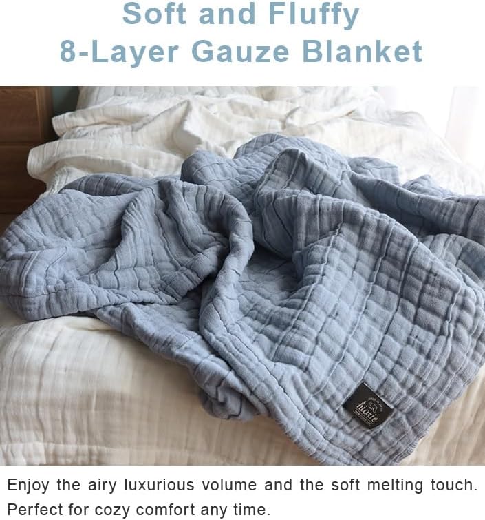 HIORIE Japanese Blanket, 8-Layered Gauze Blanket, Large Twin Size, Mauve - Image 3