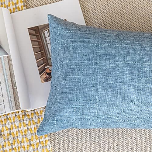 Kevin Textile Outdoor Waterproof 12”x20” Pillow Covers 2 Pack, Light Blue - Image 4