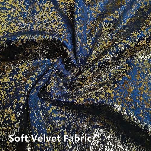 Deeprove Throw Pillow Cover Both Sides Sparkle Foil Print, Bronzing Velvet Hidden Zipper Closure Accent Pillow Cushion Case for Bedroom, Living Room, Sofa, Square 20 x 20 Inches, 1 Pack, Navy Blue - Image 2