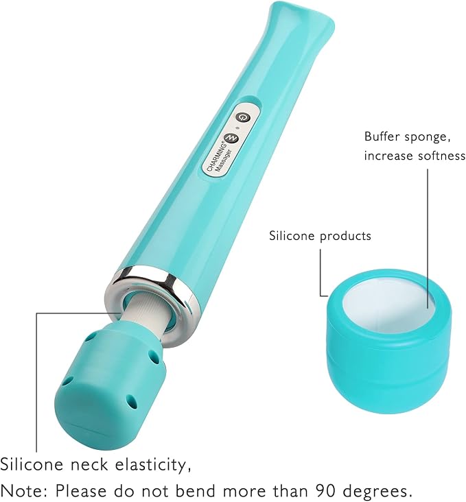 CHARMING Wired Powerful Handheld Back Massager with 10 Strong Vibrations Modes, Personal Therapy Massager for Sports Recovery, Muscle Aches, Body Pain-Light Blue - Image 5