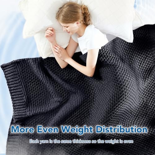 Topcee Knitted Weighted Blanket - 50"x60" 5lbs Cooling Chunky Knit Heavy Blanket for Adults Cable Yarn Knit Decorative No Beads Soft, Cozy and Cooling Weighted Throw Blankets Machine Washable - Image 5