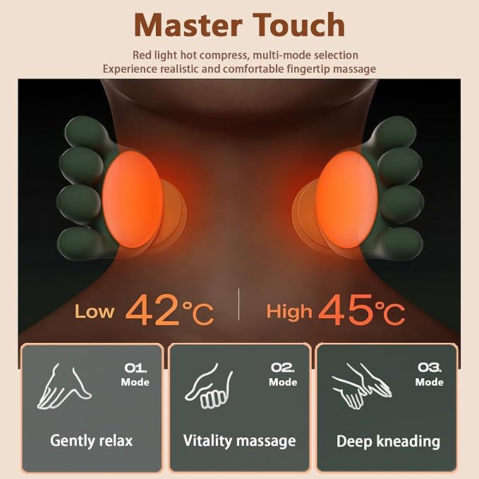 VIYAE DEESY Neck and Shoulder Massager - Electric Portable Deep Kneading with Heat, Rechargeable Wireless Wearable Cervical Massager, Adjustable Intensity for Pain Relief Home Office Travel Gift - Image 3