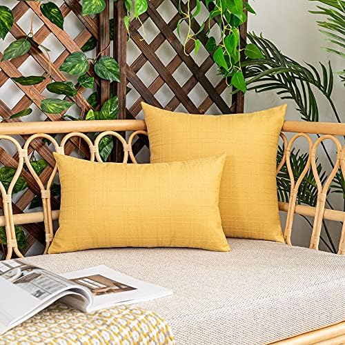 Kevin Textile Outdoor Waterproof 18”x18” Pillow Covers 2 Pack, Yellow - Image 7