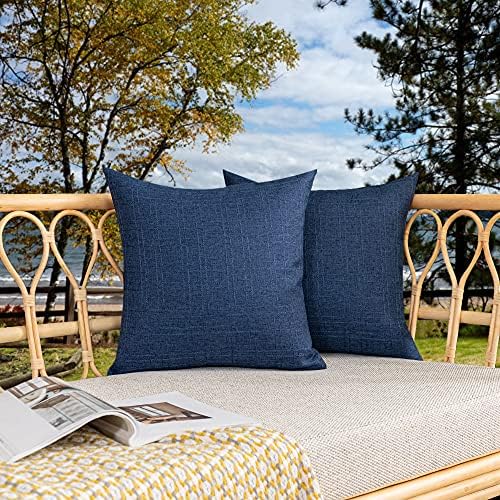Kevin Textile Outdoor Waterproof 26”x26” Pillow Covers 2 Pack, Blue by KevinTextile