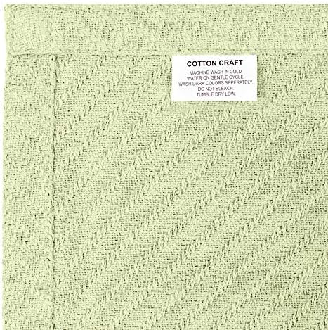 COTTON CRAFT Soft Thermal Blanket - All Season Blanket - Full Queen - Sage - Image 4