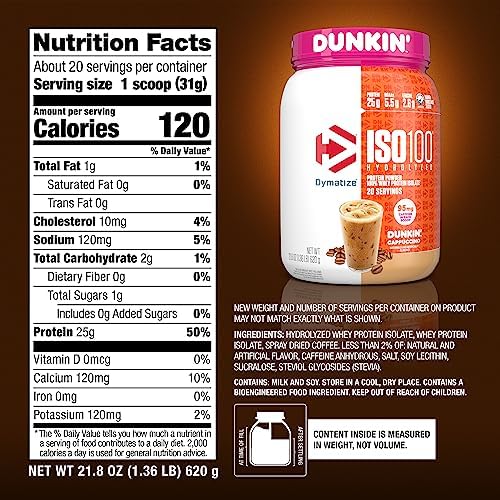 Dymatize ISO100 Protein Powder +Energy, 100% Whey Isolate, Cappuccino - Image 5