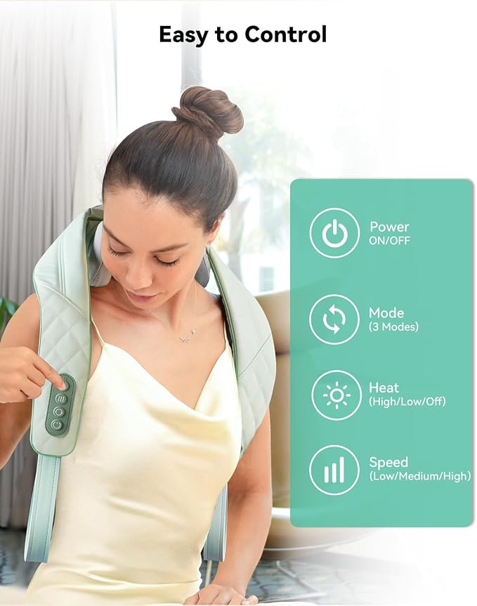 Snailax Cordless Shiatsu Neck & Shoulder Massager with Heat, FSA Eligible - Image 6