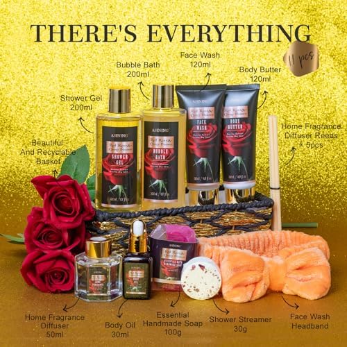 14Pcs Spa Gifts Skin Care Set - Luxurious Rose Spa Gift Baskets for Women - Image 2