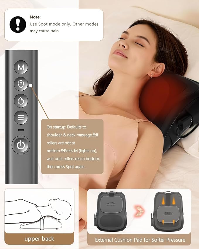 Back Massager With Heat, Pain Relief For Deep Tissue,3D Lower Back Massager - Image 4
