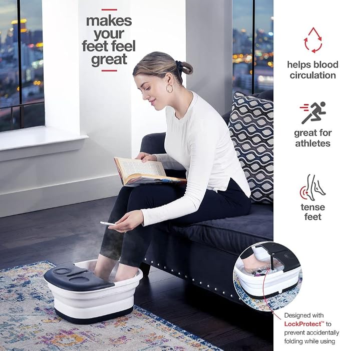 Medical king Foot Spa with Heat and Massage and Jets Includes A Remote Control A Pumice Stone Collapsible Massager with Bubbles and Vibration - Image 4