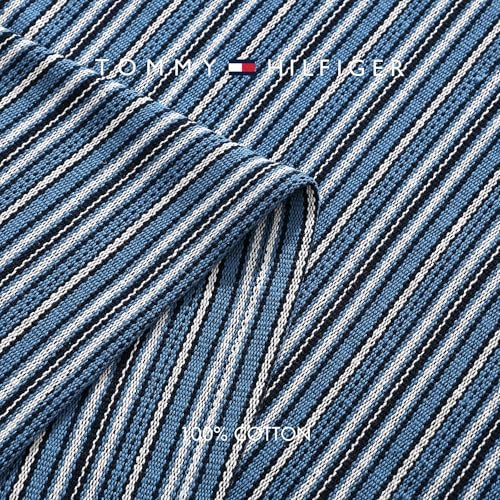 Tommy Hilfiger - Queen Cotton Blanket, Fade Resistant Yarn-Dyed Cotton Bedding, Medium Weight Soft Blanket, Ideal for Layering, Oeko-TEX Certified (Blue) - Image 5