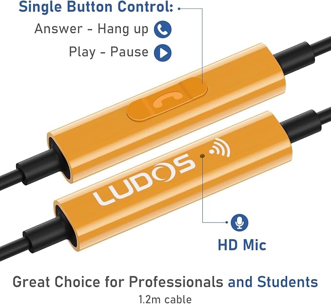 LUDOS Ultra USB C Headphones for iPhone 17 16 15 Pro Max Plus Air iPad Pro, 5 Years Warranty, Magnetic USB-C Earbuds for Samsung Galaxy S24 S23 Ultra S22 S21 FE S20 A55 A54 A53, USB Type C Earphones - Image 3