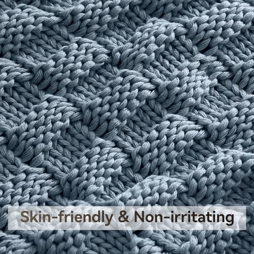Knitted Weighted Blanket for Adult, No Beads Heavy Blanket 60"x80" 15lbs - Image 4