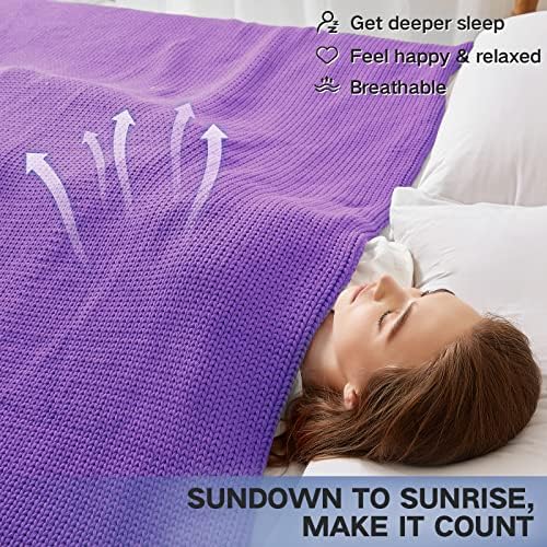 Guohaoi Knitted Weighted Blanket for Adults, 50"x75" 12lbs Full/Queen Size - Image 6