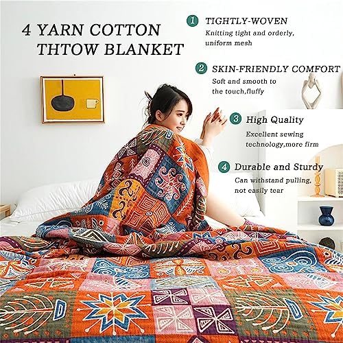 MSGKV Boho Throw Blanket 80"x90" 100% Cotton Checkered Throw for Bed Couch - Image 5