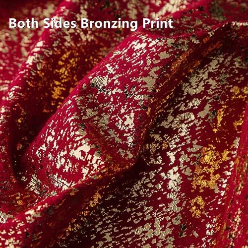 Deeprove 12 x 20 Throw Pillow Cover Both Sides Metallic Sparkle Gold Foil Print, Decor Soft Velvet Hidden Zipper Closure Accent Pillow Cushion Case for Sofa, Lumbar, Rectangle 1 Pack, Christmas Red - Image 2