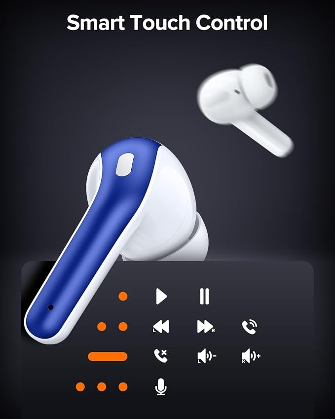 TAGRY Bluetooth Headphones True Wireless Earbuds 60H Playback LED Power Display Earphones with Wireless Charging Case IPX5 Waterproof in-Ear Ear buds with Mic for TV Smart Phone Laptop Computer Sports - Image 6