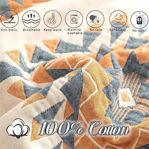 MSGKV Summer Cotton Muslin Boho Throw Blanket 60"x80" for Couch Bed - Image 4