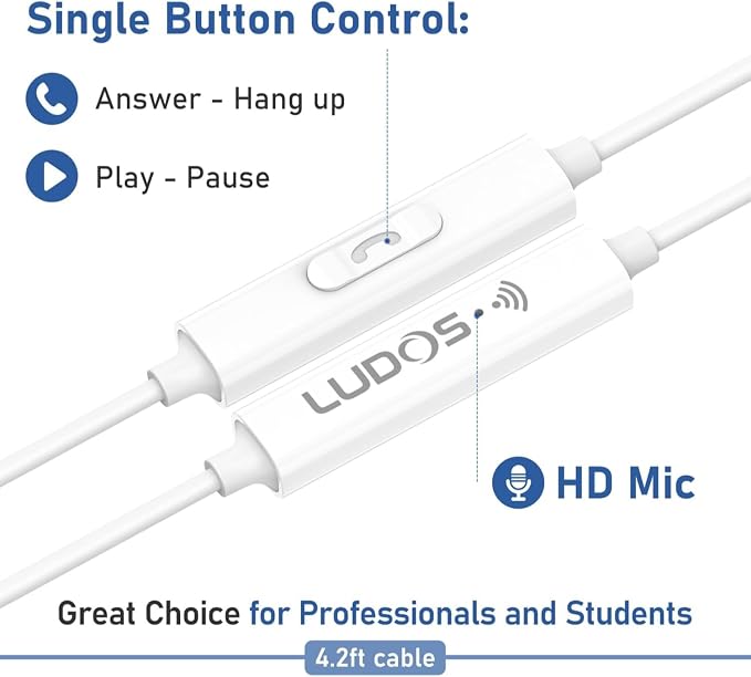 LUDOS Ultra USB C Headphones for iPhone 17 16 15 Pro Max Plus Air iPad Pro, 5 Years Warranty, Magnetic USB-C Earbuds for Samsung Galaxy S24 S23 Ultra S22 S21 FE S20 A55 A54 A53, USB Type C Earphones - Image 3