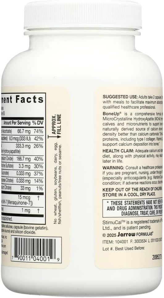 Jarrow BoneUp, 1,000mg Calcium Per Day, 120 Capsules - Image 2