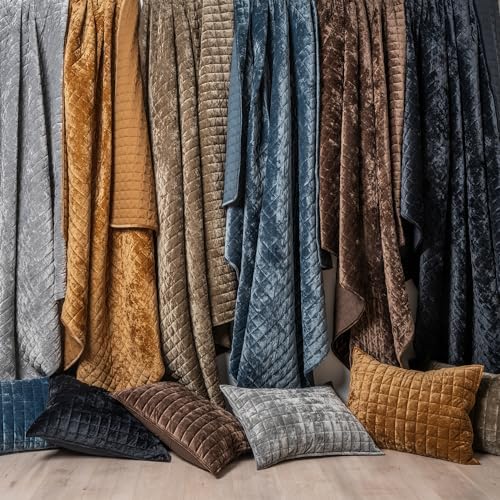 RECYCO Velvet Quilt Set, Oversized California King 118"x106", Mocha Brown - Image 6
