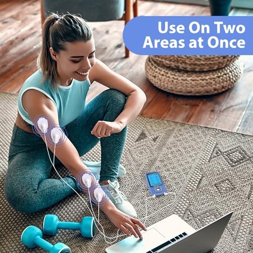 24 Modes Tens Unit Muscle Stimulator, Rechargeable Tens Machine with 8 Electrode Pads (American Gel), Electric Pulse Massager for Pain Relief Therapy(Blue) - Image 6