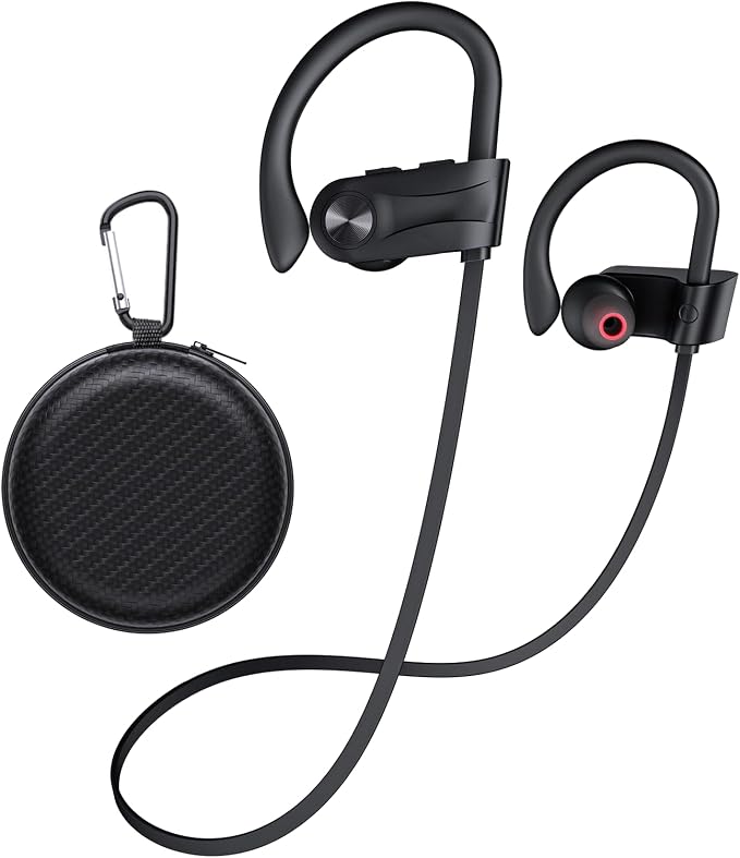 JOYWISE Bluetooth Headphones, Wireless Earbuds Bluetooth 5.3 Headphones with 16Hrs Playtime Stereo Bass Headsets, IPX7 Waterproof Running Earphones for Sports, Black by WirelessEarbuds