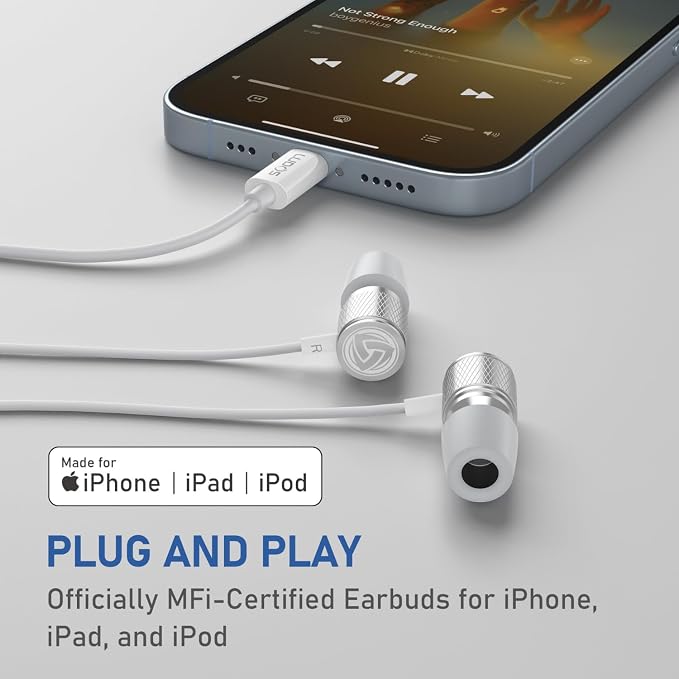 LUDOS Ultra iPhone Wired Headphones Earbuds Earphones with Lightning Connector Apple MFi Certified, 5 Years Warranty, for iPhone 14 13 12 11 Pro Max X XS XR 8 7 Plus with Microphone Control - White - Image 5
