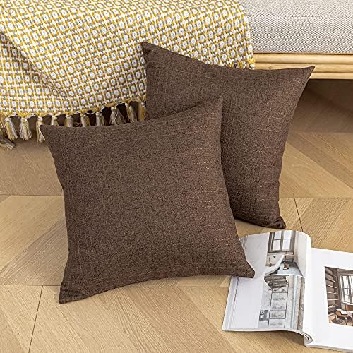 Kevin Textile Outdoor Waterproof 24”x24” Pillow Covers 2 Pack, Brown - Image 5