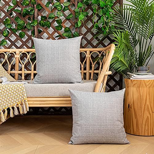 Kevin Textile Outdoor Waterproof 20”x20” Pillow Covers 2 Pack, Grey - Image 4