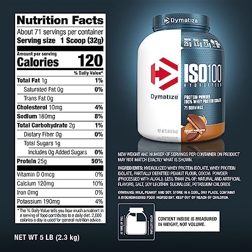 Dymatize ISO100 Protein Powder, 100% Whey Isolate, Chocolate Peanut Butter - Image 5