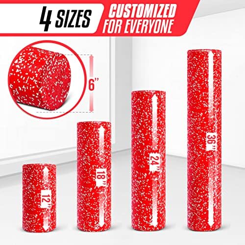 Yes4All High-Density EPP Round Back Roller Foam, Exercise Foam Roller for Yoga, & Pilates, Multiple Sizes and Colours, Red Snow - 24 inches - Image 3