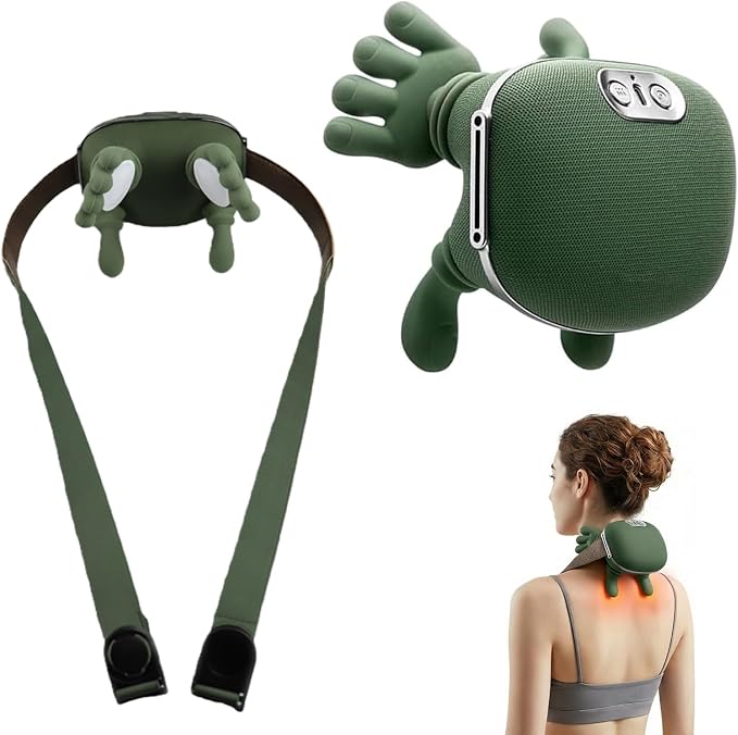 Neck Massager with Heat, Shiatsu Neck and Back Massager with 4D Kneading for Shoulder and Cervical Pain, Relax Muscle Tension, Portable and Rechargeable for Home or Office, Green by Kithouse
